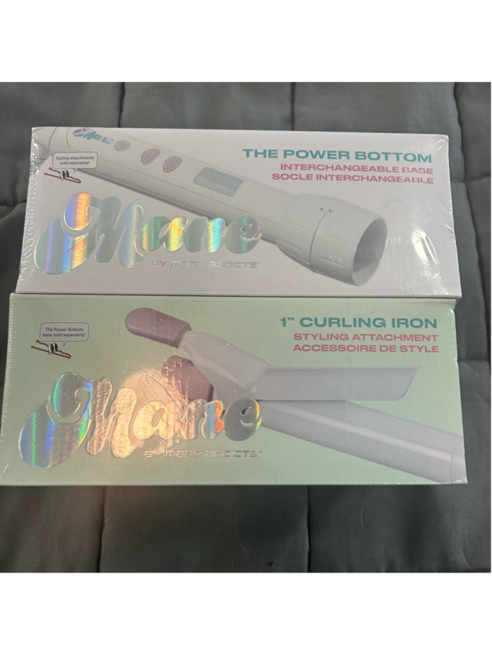 Mane White Curling Iron with Interchangeable Base